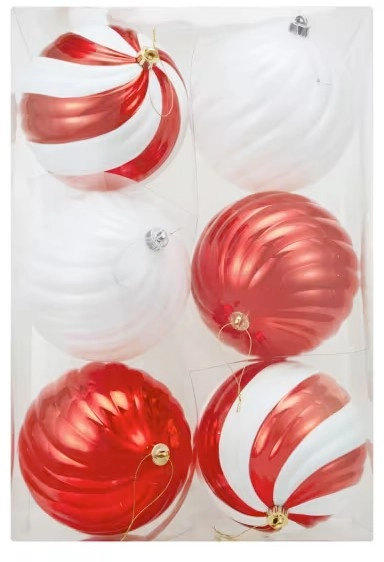 6 Pack 20cm Novelty Baubles