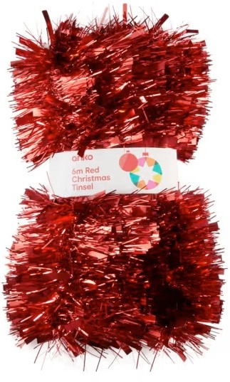 6m Red Christmas Tinsel