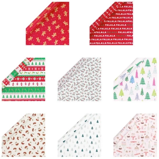 7m x 70cm Christmas Roll Wrap - Assorted