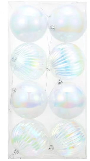 8 Pack 12cm Pretty Baubles