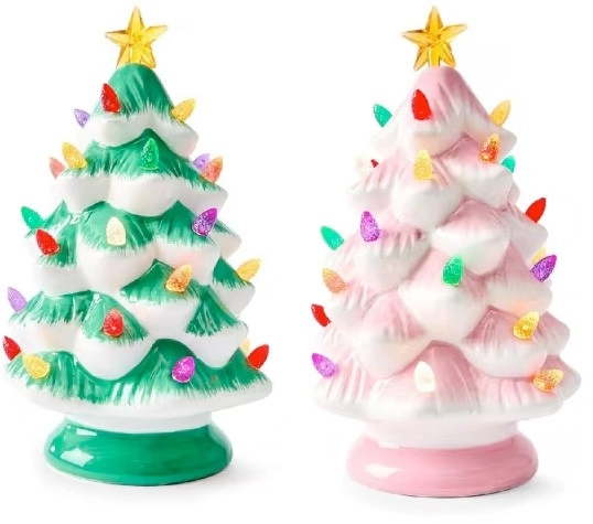 Battery Operated LED Light Up Ceramic Tree - Assorted