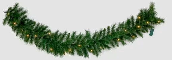 Battery Operated Light Up Green Christmas Garland