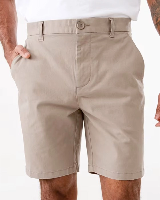 Fixed Waist Slim Stretch Chino Shorts