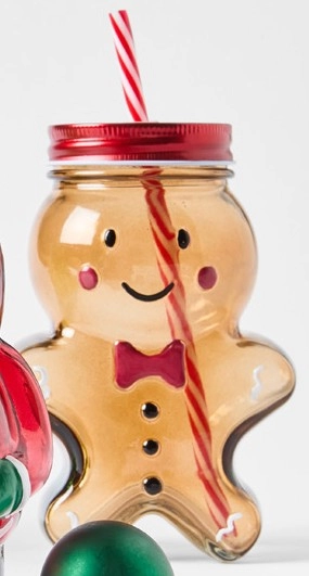 Gingerbread Drink Jar and Straw