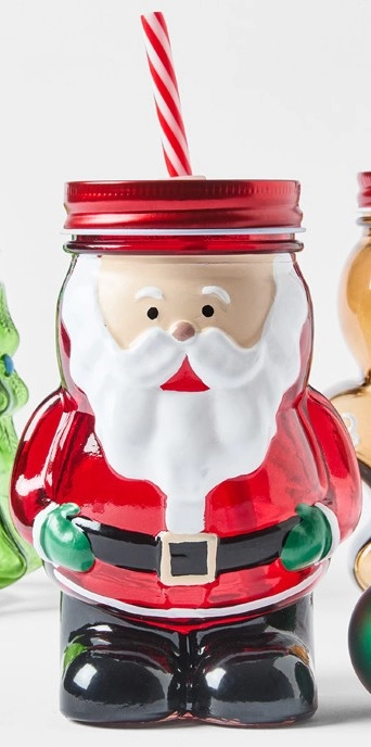 Santa Drink Jar and Straw