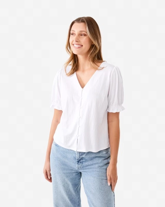 Short Sleeve Button Through Top