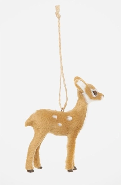 Harvest Faux Fur Deer Ornament