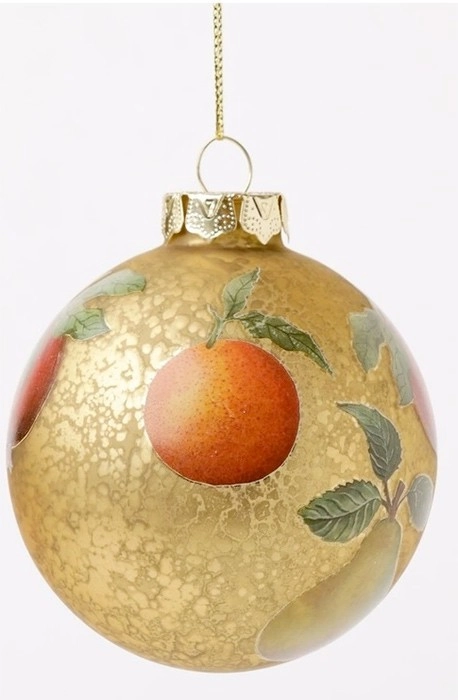 Harvest Glass Fruit Decal Bauble