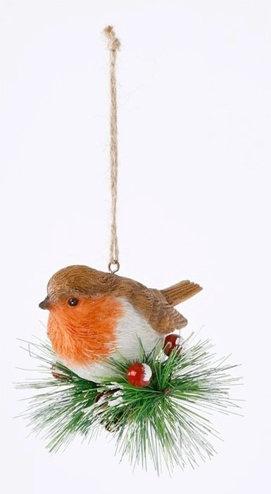 Harvest Resin Hanging Robin Ornament