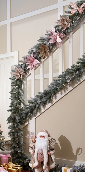 Myer Giftorium Harvest Flocked Pine Pre-Lit Garland 182cm