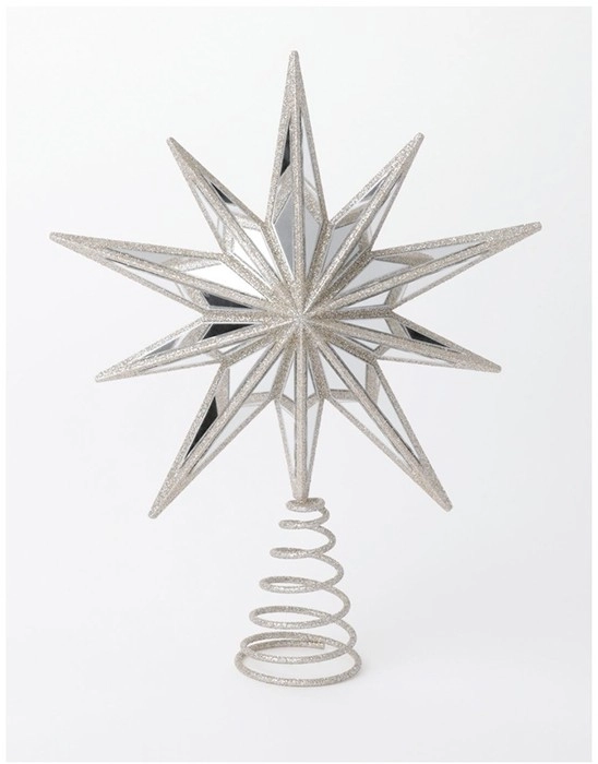 Myer Giftorium Luxe Plastic Mirrored Decagram Star Tree Topper in Champagne