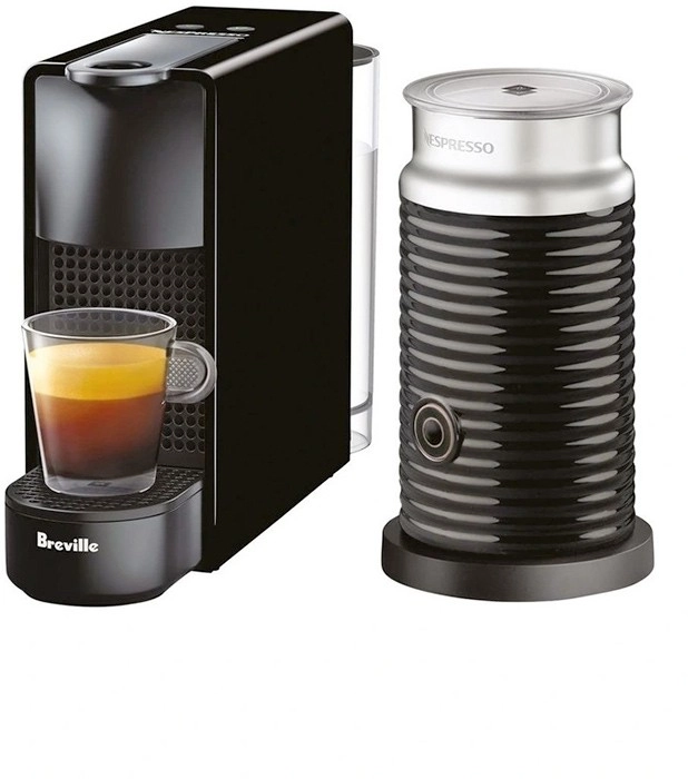 Nespresso by Breville Essenza Mini & Milk Capsule Coffee Machine in Black