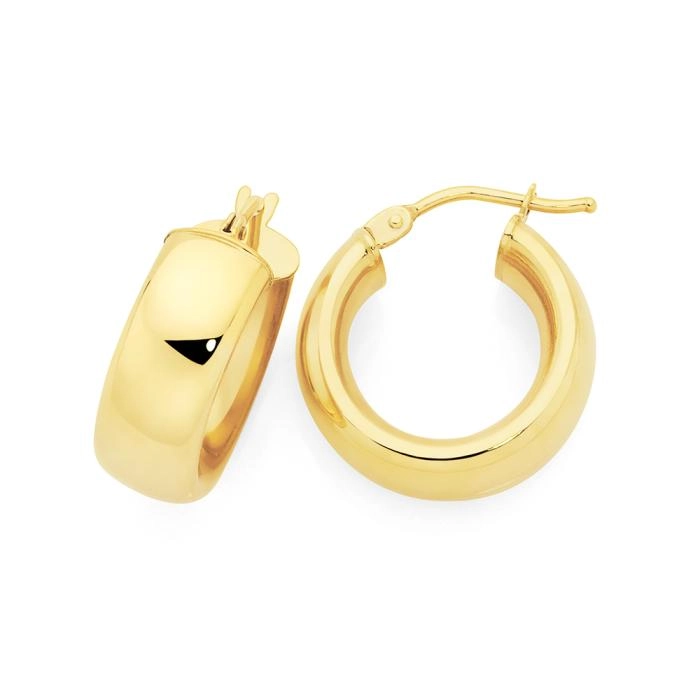 9ct Gold 10mm Hoop Earrings