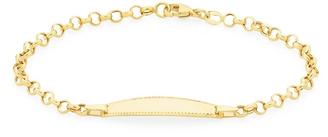 9ct Gold 15cm Hollow Belcher I.D. Bracelet