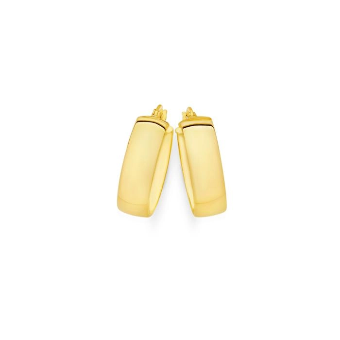 9ct Gold 15mm Polished Hoop Earrings