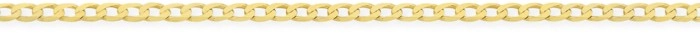 9ct Gold 19cm Diamond-cut Curb Bracelet