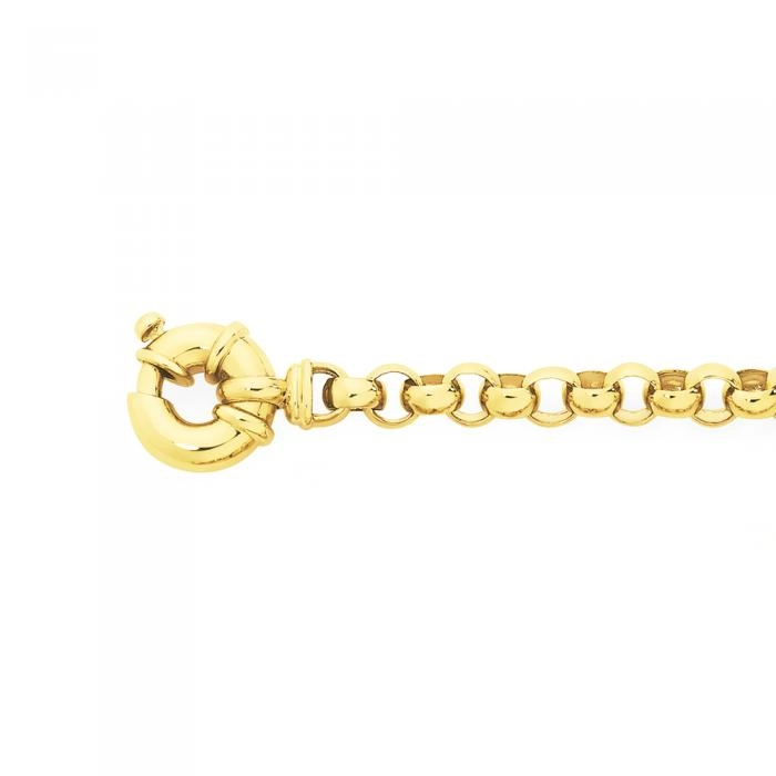 9ct Gold 19cm Solid Belcher Bolt Ring Bracelet