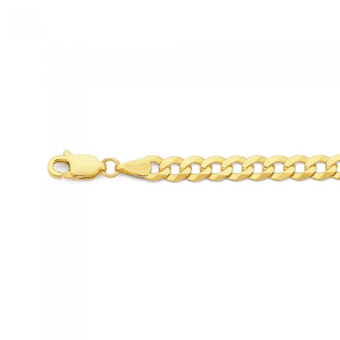 9ct Gold 19cm Solid Diamond-Cut Cuban Bracelet