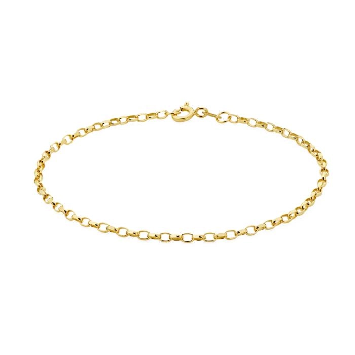 9ct Gold 19cm Solid Oval Belcher Bracelet