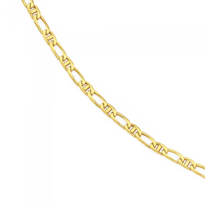 9ct Gold 25cm Marine 1+1 Anklet