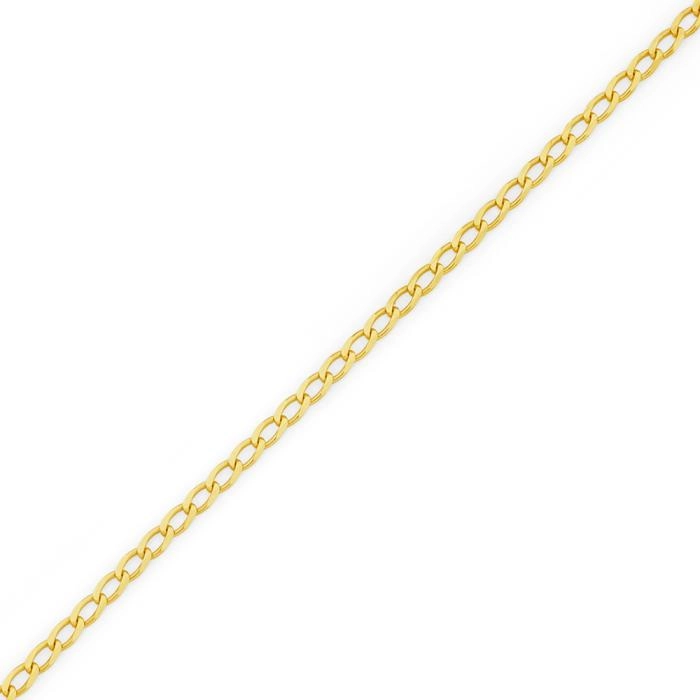 9ct Gold 25cm Solid Curb Anklet