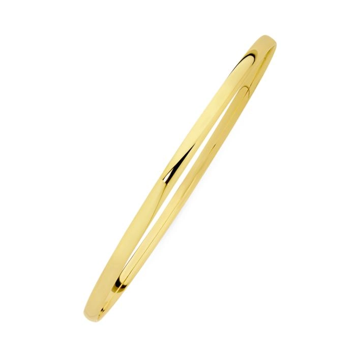 9ct Gold 3x65mm Solid Half Round Bangle