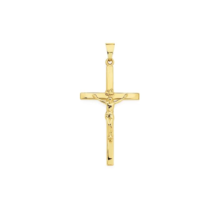 9ct Gold 40mm 'Inri' Crucifix Men's Pendant