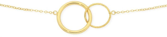 9ct Gold 45cm Linked Circles Trace Necklet