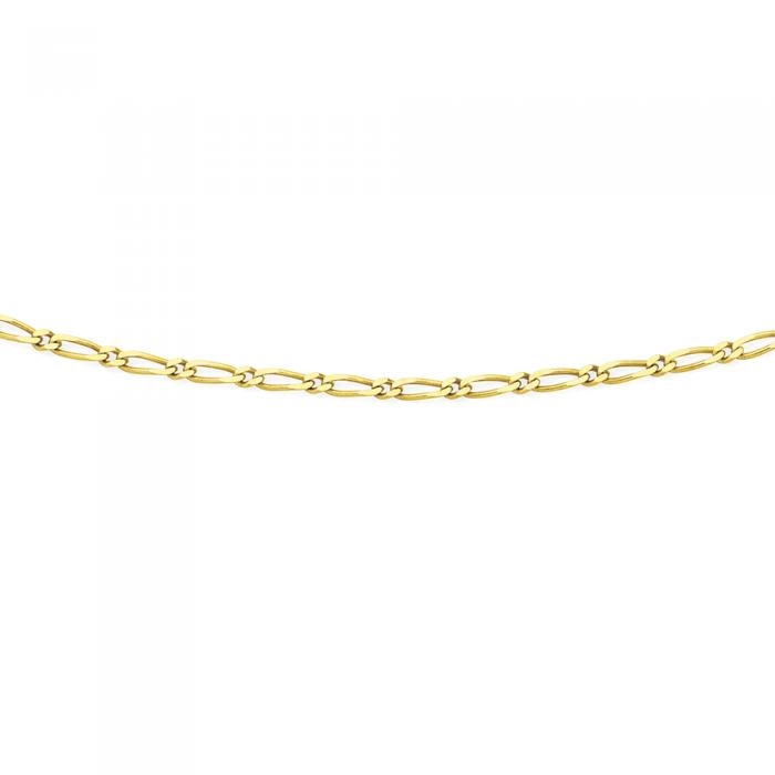 9ct Gold 45cm Solid Figaro 1+1 Chain