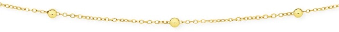 9ct Gold 50cm Beaded Solid Trace Chain