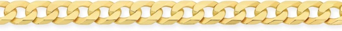 9ct Gold 50cm Solid Bevelled Curb Chain