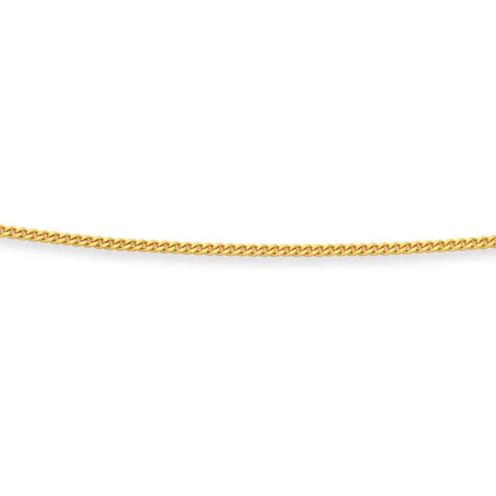 9ct Gold 50cm Solid Fine Curb Chain