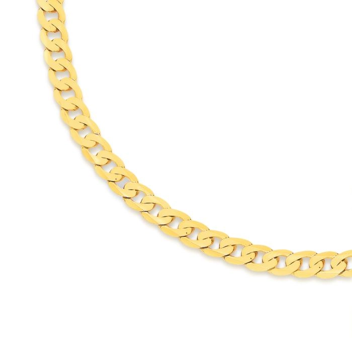 9ct Gold 55cm Solid Curb Men's Chain