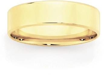 9ct Gold 6mm Flat Bevelled Wedding Men's Ring