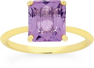 9ct Gold Amethyst Solitaire Ring