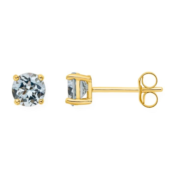 9ct Gold Blue Topaz Stud Earrings