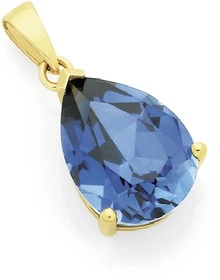 9ct Gold Created Sapphire Pendant