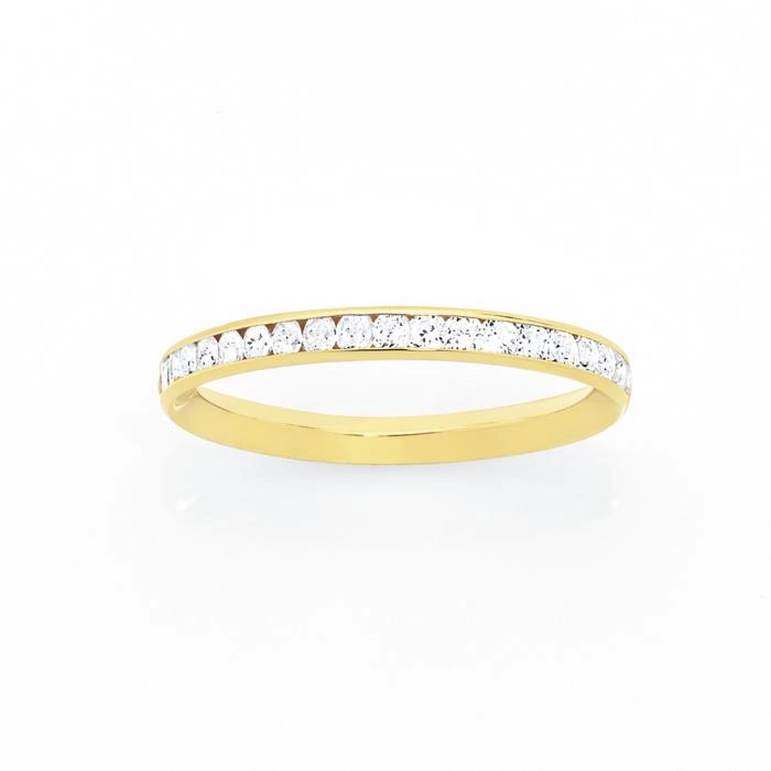 9ct Gold Cubic Zirconia Full Eternity Stacker Ring