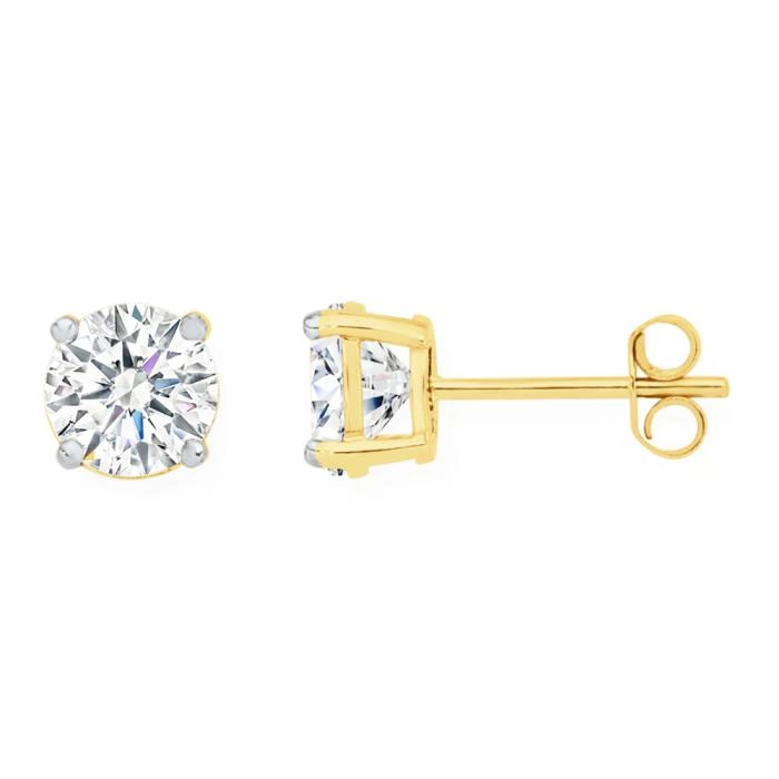 9ct Gold Cubic Zirconia Stud Earrings