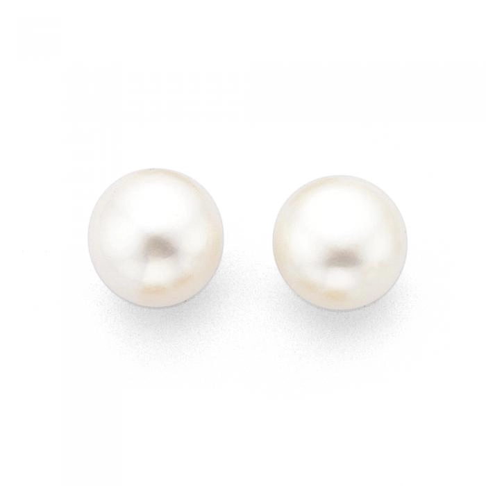 9ct Gold Cultured Fresh Water Pearl Stud Earrings