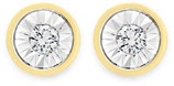 9ct Gold Diamond Bezel Stud Earrings