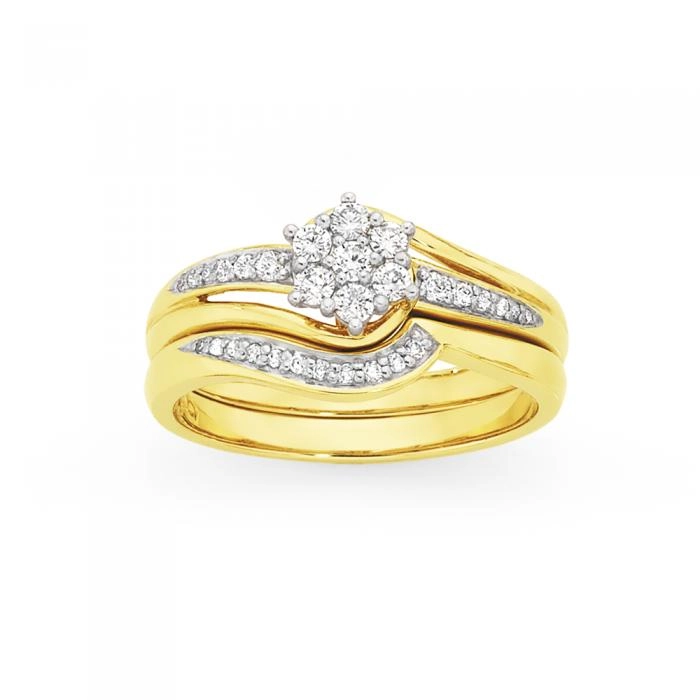 9ct Gold Diamond Bridal Set