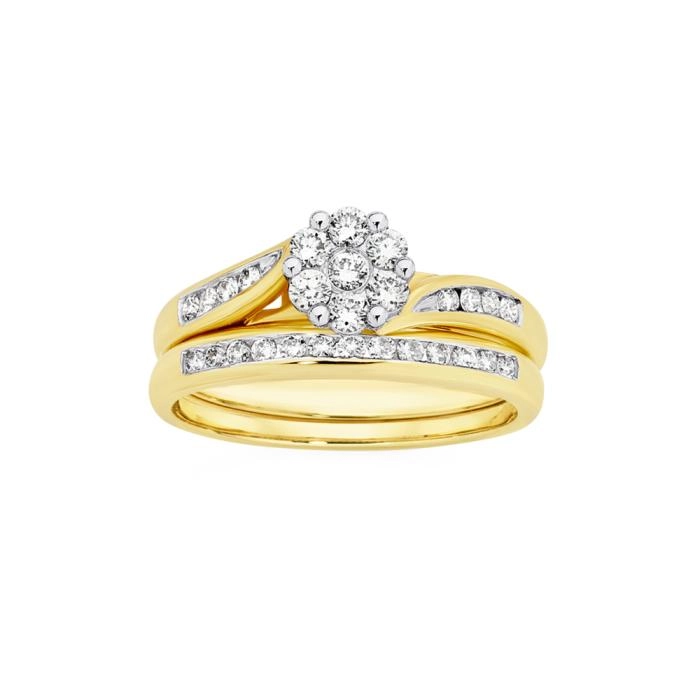 9ct Gold Diamond Bridal Set