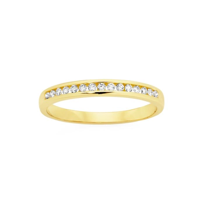 9ct Gold Diamond Channel Set Band