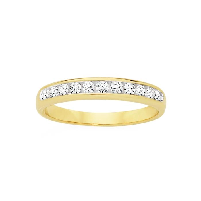 9ct Gold Diamond Channel Set Band