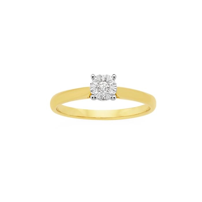 9ct Gold Diamond Cluster Ring