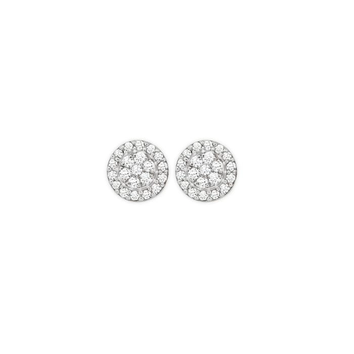 9ct Gold Diamond Cluster Stud Earrings