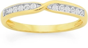 9ct Gold Diamond Crossover Band