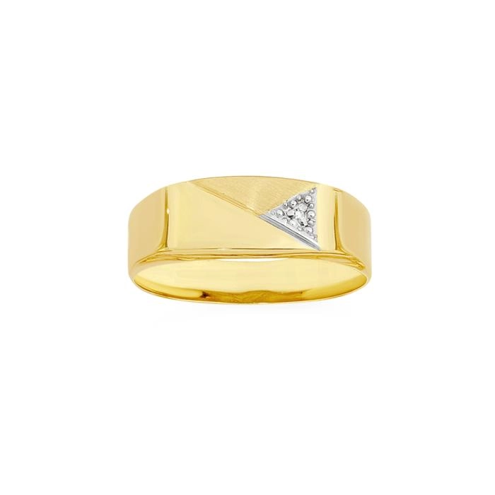 9ct Gold Diamond-Set Men's Ring