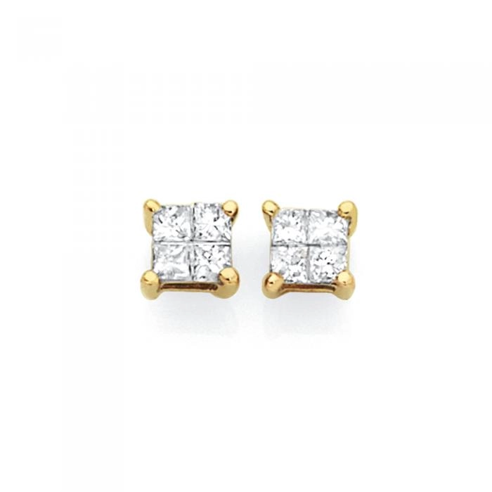 9ct Gold Diamond Studs